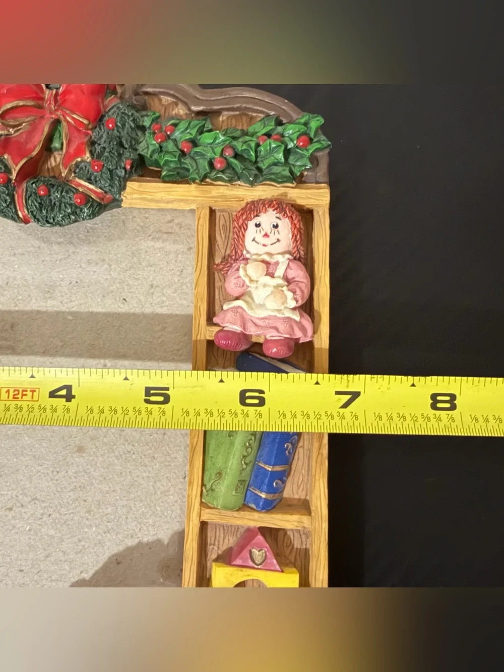 Vnt Raggedy Ann Christmas Holiday Tradition Photo Frame Bears  Resin 4x6 Photo